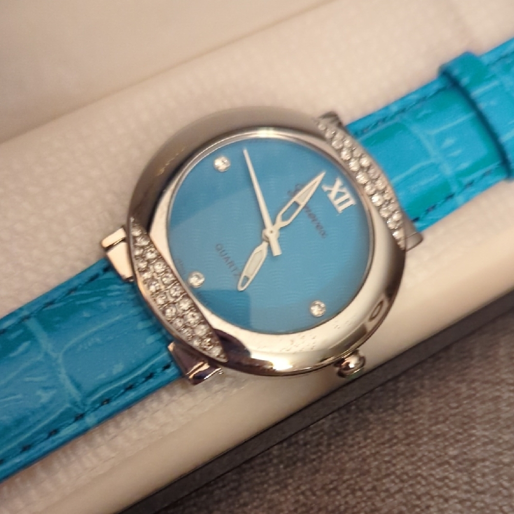Elegant Silver and Blue Women's Watch